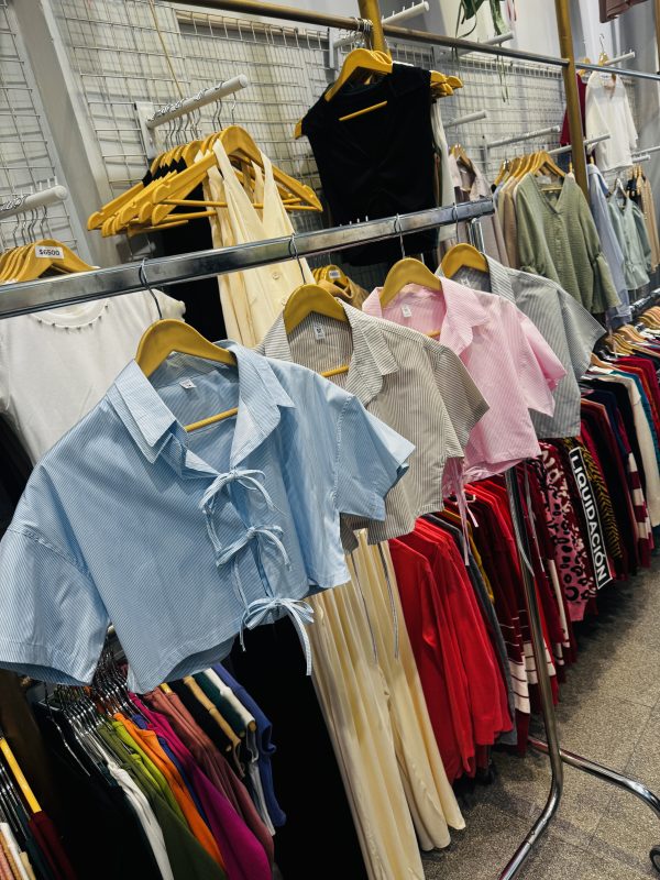 COD 14 CAMISA TIRAS CROP POPLIN RAYADO