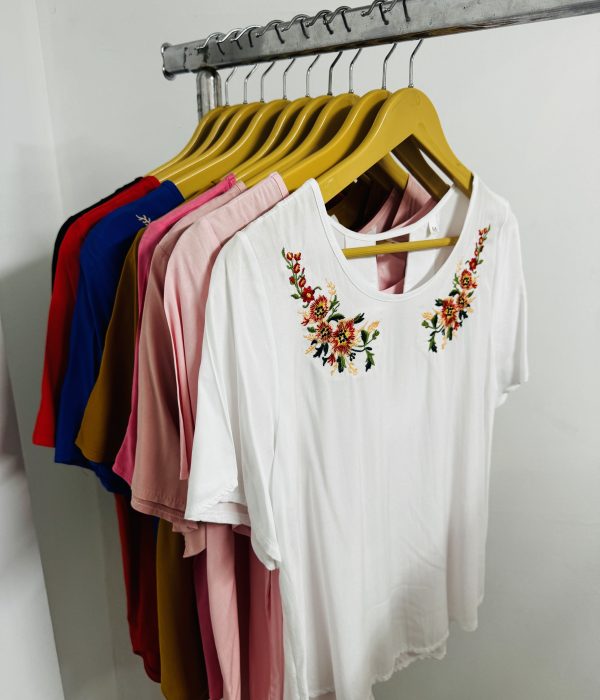 COD34 BLUSA POPLIN BORDADO AMPLIO