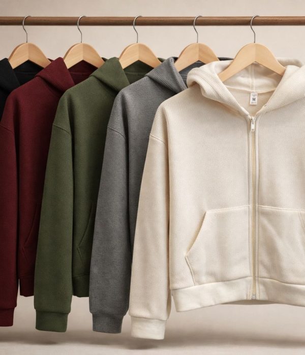 COD 130 CAMPERA CON CIERRE WAFLE CORTO