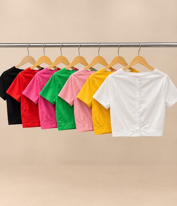 COD 217 BLUSA BOTON ESPALDA POPLIN LYCRA